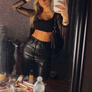 hollister high rise leather pants 0R